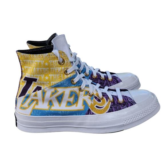 NBA x Converse Chuck 70 High 'Los Angeles Lakers' Canvas Sneakers 8.5 - Picture 1 of 9